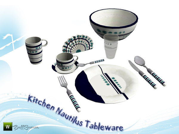 Sims 3 — Kitchen Nautilus Tableware ** by BuffSumm — The building of ships and kitchen have one characteristic feature: