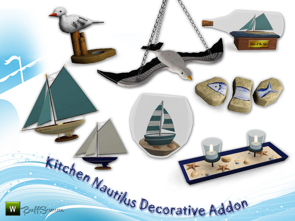 Sims 3 — Kitchen Nautilus Deco Addon by BuffSumm — The building of ships and kitchen have one characteristic feature: The