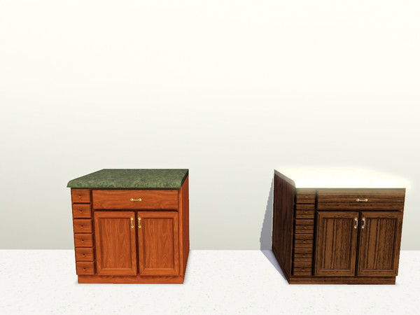 Sims 3 — Cornerstone Left Drawers Counter by Rennara — Counter Left Drawers - Cornerstone