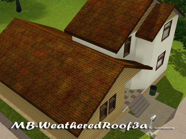 Sims 3 — MB-WeatheredRoof3a by matomibotaki — MB-WeatheredRoof3a, new roof with weathered texture, old rounded - mossy