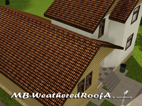 Sims 3 — MB-WeatheredRoofA by matomibotaki — MB-WeatheredRoofA, old weathered roof in brown color shades, new texture, by