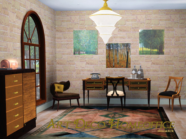 Sims 3 — Art Deco Homeoffice by ShinoKCR — Part of the Art Deco Serie: Desk Diningchair Office Cabinet Vitrine with a