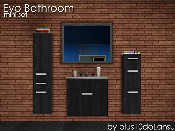 Sims 3 — Evo Bathroom Mini set by plus10dolansu2 — Evo Bathroom Mini set 4 new meshes