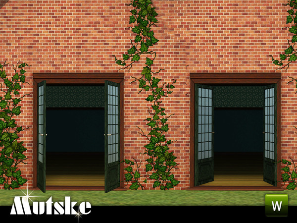 Sims 3 — Arch WinDough with open doors 2x1 by Mutske — Add-on for the Window Bay Oriel Victorian. 4 Recolorable parts.