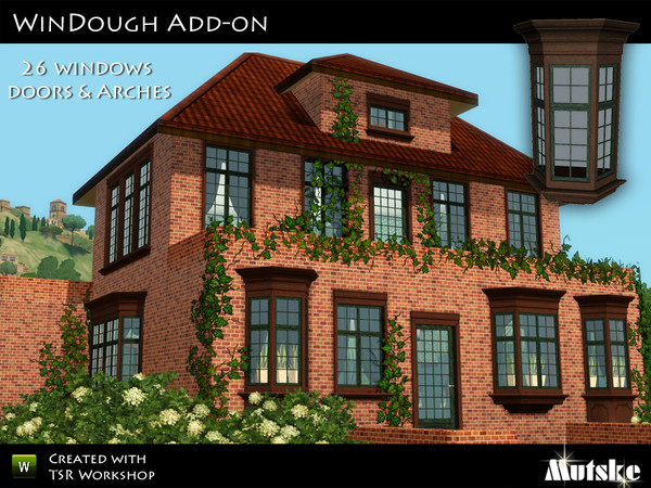 Sims 3 — Windough Add-on by Mutske — This set is an add-on for the Windough Basegame bay window. The set contains several