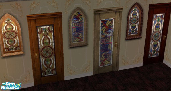 Sims 2 — Stained Doors and Windows by brena31 —  The truly stained window and chiclettina door from the base game with