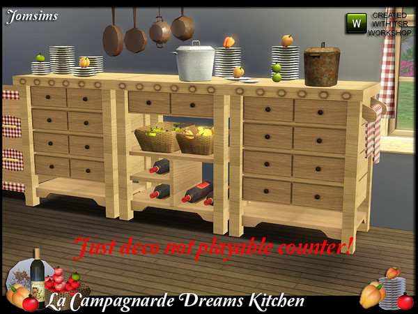 Sims 3 — large counter right  campagnarde dreams by jomsims — large counter right campagnarde dreams