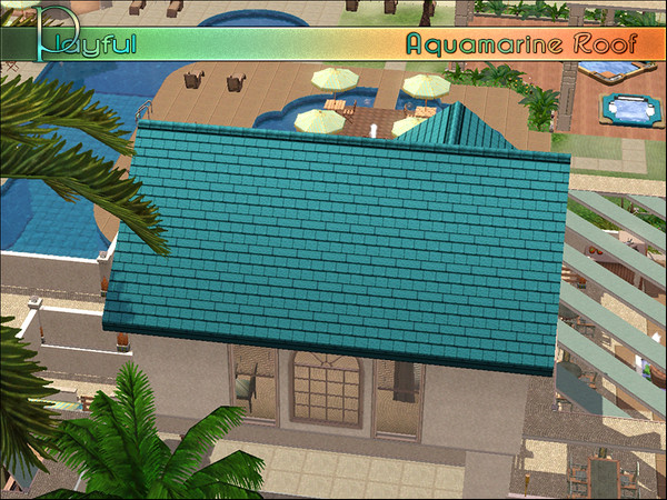 Sims 3 — Aquamarine Roof by Playful — A sturdy aquamarine colored roof featuring imaginary built in air conditioning.