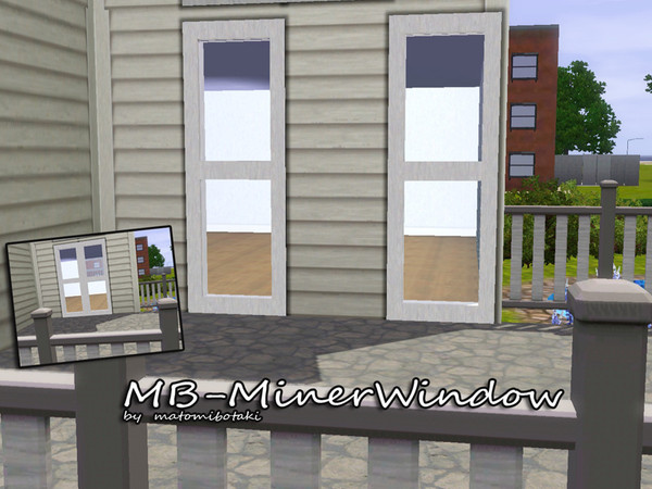 Sims 3 — MB-MinerWindow by matomibotaki — MB-MinerWindow, new window mesh, wall-high and 1x2 large, with 2 seperated