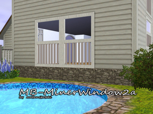 Sims 3 — MB-MinerWindow2a by matomibotaki — MB-MinerWindow2a, wall-high 2x2 large window , new mesh, 3 color-variations
