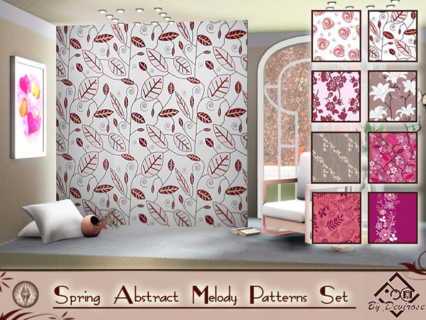Sims 3 — Spring Abstract Melody Patterns Set by Devirose — The triumph of the colors of Spring! Flowers and harmonious