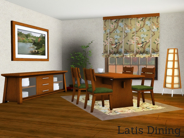 Sims 3 — Latis Dining by Angela — Latis diningroom, made to fit the Latis Bathroom. Set contains: Redone rug, textures