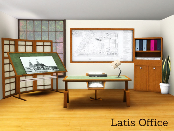 Sims 3 — Latis Home Office by Angela — Latis now also as a home office. Set contains 6 new meshes which are: Chair, Desk,