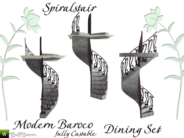 Sims 3 — Modern Baroco Spiralstair by BuffSumm — Part of the Diningroom-Set *Modern Baroco*