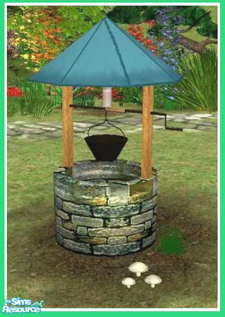 Sims 2 — Hidden Garden Wishing Well by cat3cm — A new working buyable Wishing Well for the Hidden Garden Set.
