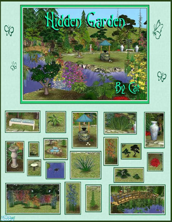 Sims 2 — Hidden Garden Set by cat3cm — A collection of items to make a super looking backyard garden. This set contains