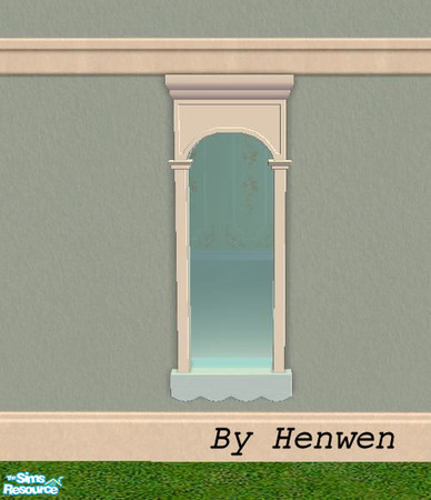 Sims 2 — Stencil Pane Soft White by Henwen — I got rid of the pastel and made it a painted white wood for all of those