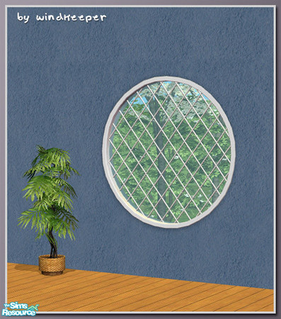 Sims 2 — Diana window 2tile round 2 diag by Windkeeper — Diagonal version of Diana window 2tile round. Requires that file