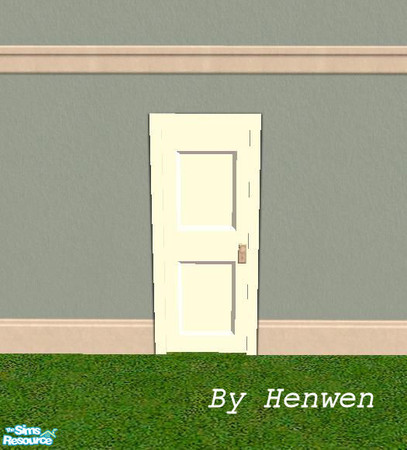 Sims 2 — Walnut Door White by Henwen — This is the only interior recolored door I have been using lately in my game as