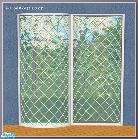 Sims 2 — Diana window curved diag by Windkeeper — Diagonal version of Diana window curved. Requires that file to work.