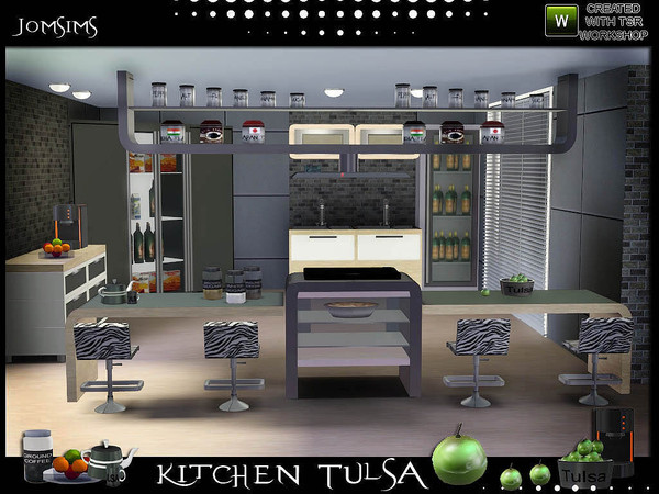 Sims 3 — KITCHEN TULSA by jomsims — Tulsa collection, Here is the kitchen. Modern and functional, this set consists