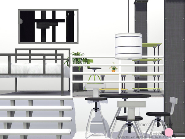Sims 3 — American Steel Set by DOT — American Steel Set. Contemporary and Bold, with both Retro and Modern feel of steel.