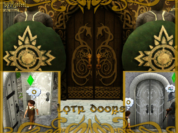 Sims 3 — LOTR Doors by murfeel — The Doors of Durin in Moria, and the doors of the Meduseld in Rohan. 4 recolor channels