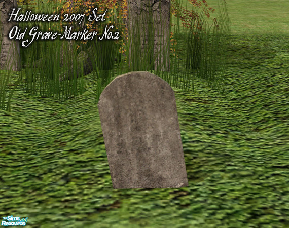 Sims 2 — Halloween 2007 Set - Beos Oldgravestone02 Mesh by BeOSBoxBoy — A typical old grave-marker found in New England