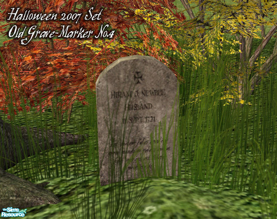 Sims 2 — Halloween 2007 Set - Beos Oldgravestone04 Mesh by BeOSBoxBoy — A typical old grave-marker found in New England