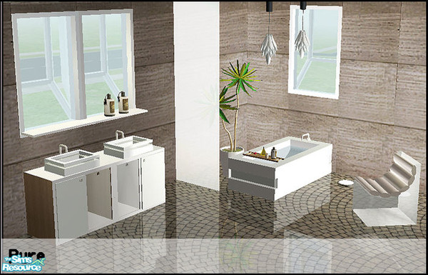 Sims 2 — Pure by steffor — a bathroom in a clear design