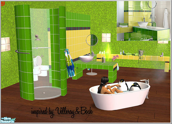 Sims 2 — V&B bathroom by Birgit43 — bathroom inspired by Villeroy&Boch 