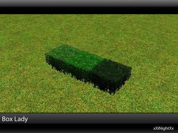 Sims 3 — Box Lady (SIMS2) by xiNightXx2 — A hedge from sims 2. This object is fully CASable. You can change the color and