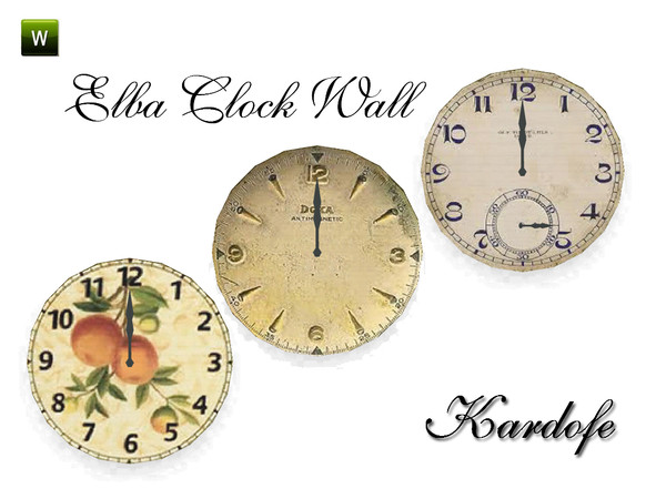 Sims 3 — kar_Elba Clock Wall by kardofe — Wall clock, functional, three different models
