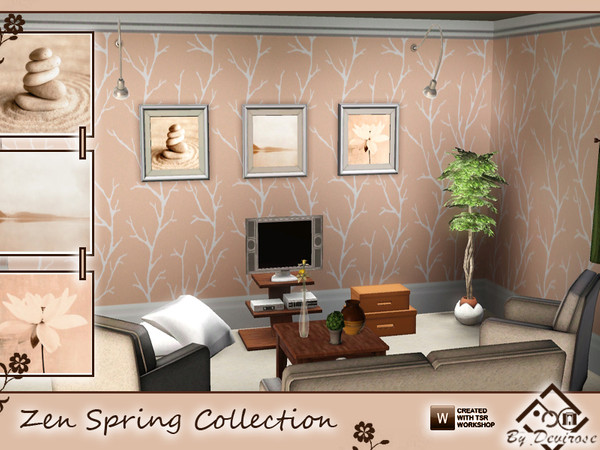Sims 3 — Zen Spring Collection by Devirose — Three paintings pleasing,in zen flavor of spring and delicate. Suitable for