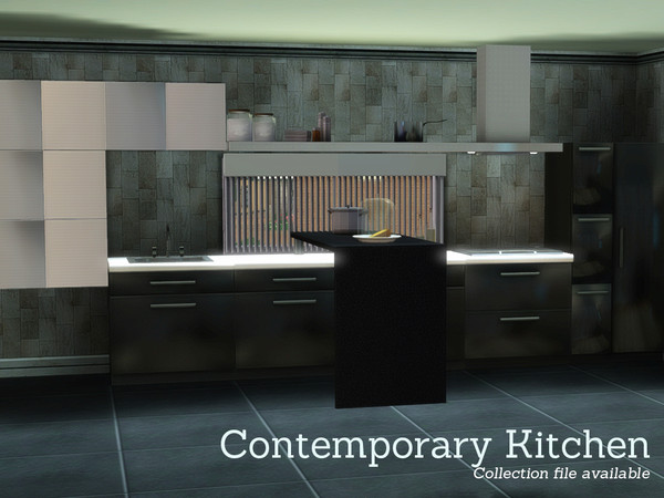 Sims 3 — Contemporary Kitchen by Angela — A new contemporary kitchen, designed for use with the more shiny textures the