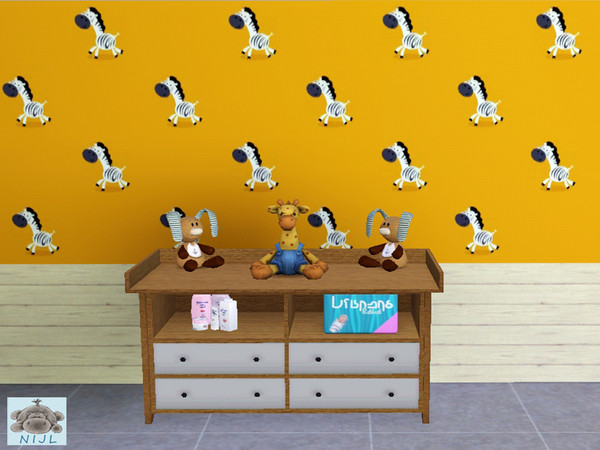 Sims 3 — pattern nurserry 14a by nijl — This is a pattern of a zebra with an orange background. This pattern fits very