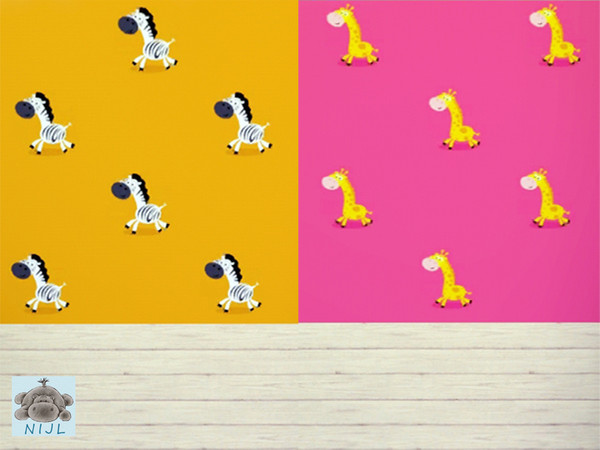 Sims 3 — set pattern nurserry 14 by nijl — This is a pattern of a giraffe with a pink background and a pattern of a zebra