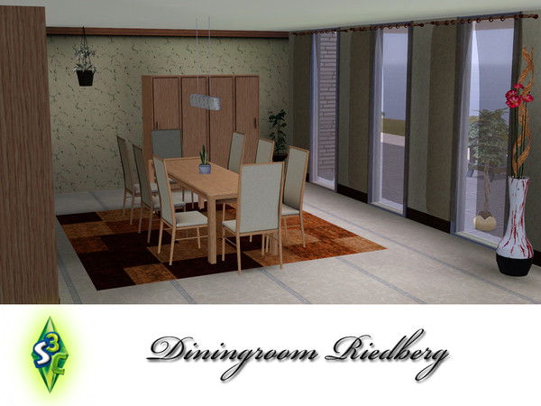 Sims 3 — Diningroom Riedberg by ruhrpottbobo — Modern cozy dining room in wood consisting of 9 parts Dining table, dining