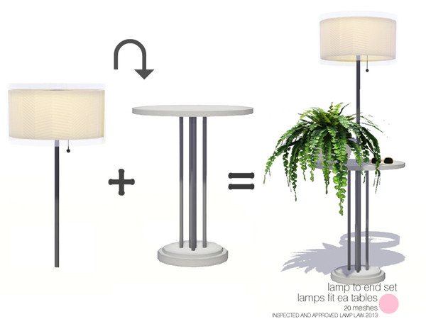 Sims 3 — Lamp To End Set by DOT — Lamp To End Set. Contemporary to Modern Lighting and Table Set. From Glass and Metal to