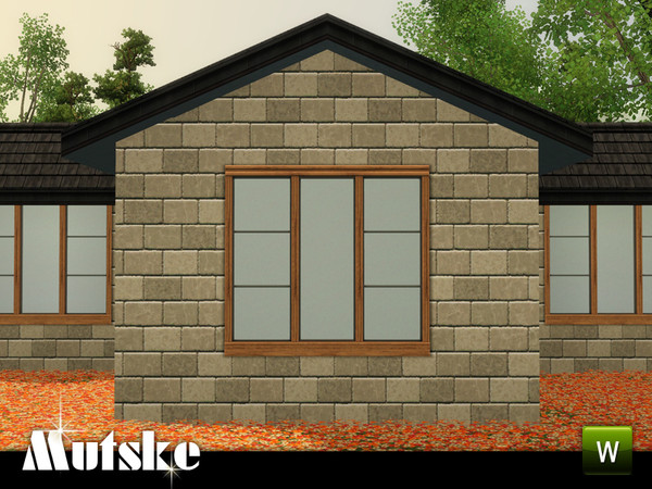 Sims 3 — Bungalow Window Middle 2x1 by Mutske — Add-on for the Bungalow window from Showtime. 4 Recolorable parts. Made