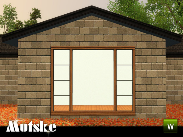 Sims 3 — Bungalow Window Tall 3x1 by Mutske — Add-on for the Bungalow window from Showtime. 4 Recolorable parts. Made by
