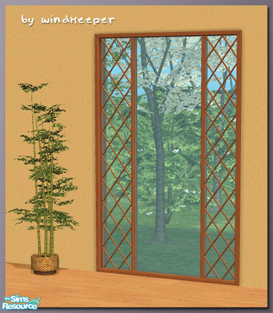 Sims 2 — Diana frame - medium wood by Windkeeper — Recolor of Diana main window. Will work for all doors and windows from