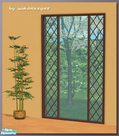 Sims 2 — Diana frame - dark wood by Windkeeper — Recolor of Diana main window. Will work for all doors and windows from