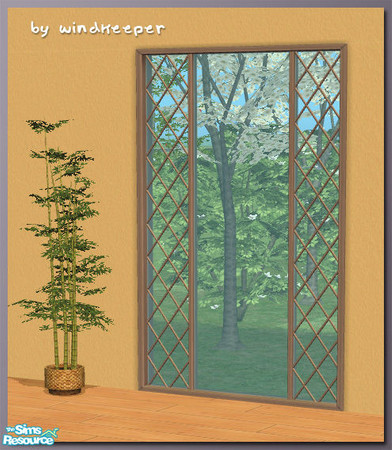 Sims 2 — Diana frame - aged wood by Windkeeper — Recolor of Diana main window. Will work for all doors and windows from