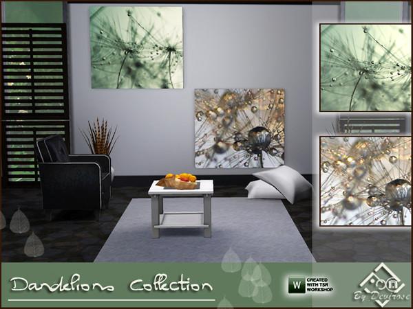 Sims 3 — Dandelions Collection by Devirose — The perfect lines of dandelion in 2 magnificent paintings, minimal and