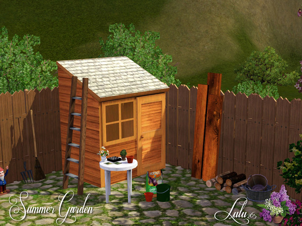 Sims 3 — Summer Garden Decor Objects by Lulu265 — A small set of decor objects for that bare corner at the bottom of your