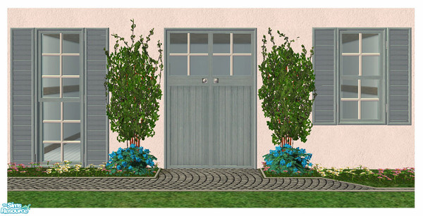 Sims 2 — Beach House Recolour - Cornflower Blue by simtomatic — Recolours the Beach House Doors, Windows and Arches in