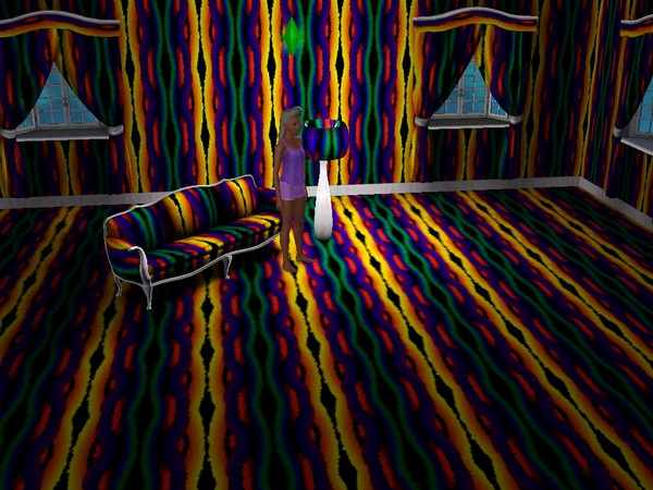Sims 3 — Rainbow Stripe on Black by Lorah — A set of five bold patterns, perfect for your flamboyant Sim. Dare to wear or