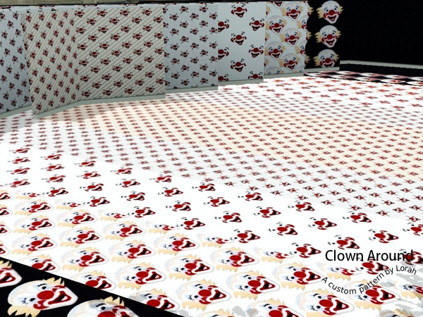Sims 3 — Clown Around Set by Lorah — These happy patterns are perfect for teen, children and baby's room. Large smiling