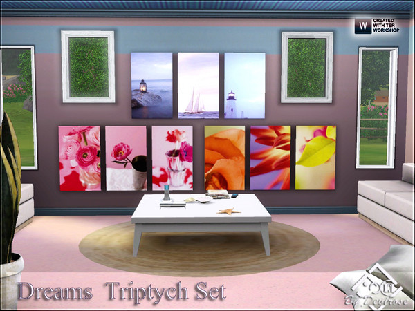 Sims 3 — Dreams  Triptych Set by Devirose — Three magnificent modern triptych dedicated to the sea, flowers and